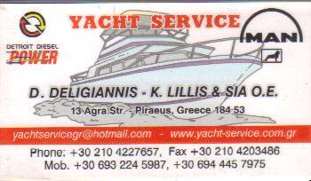 YACHT SERVICE  SERVICE ΣΚΑΦΩΝ ΕΠΙΣΚΕΥΕΣ ΣΥΝΤΗΡΗΣΗ ΑΝΤΑΛΛΑΚΤΙΚΑ ΠΕΙΡΑΙΑΣ ΔΕΛΗΓΙΑΝΝΗΣ-ΛΙΛΛΗΣ & ΣΙΑ Ο Ε